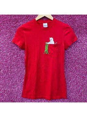 RIPNDIP Lord Nermal Break Yo Self Alien Red T-Shirt Extra Small